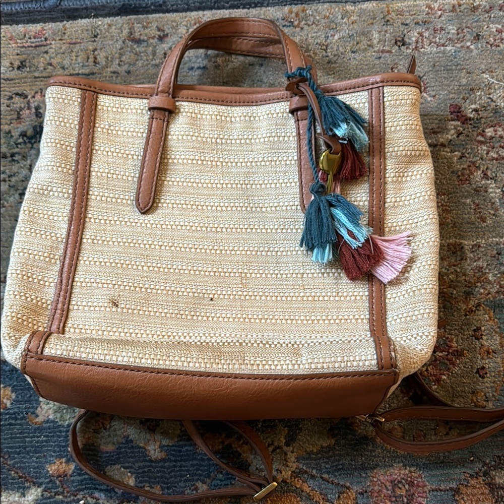 Fossil Tan and Cream Women's Bag